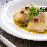 Fish,Dish,-,Fried,Cod,With,Spinach,And,Capers,In