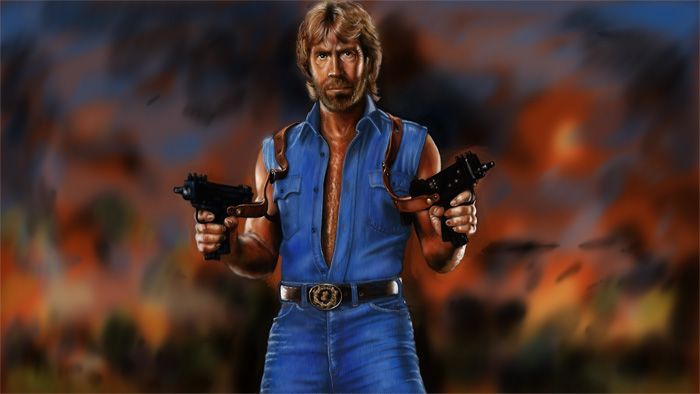 cool chuck norris fireguns jeans